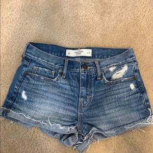 Abercrombie high waist denim distressed shorts